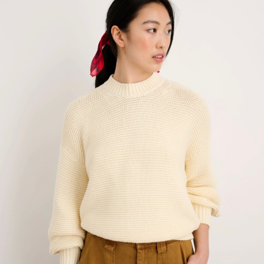 Alex Mill Cream Button-Back Sweater